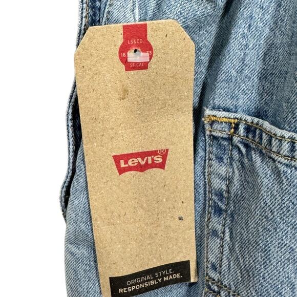 Levi's Vintage Denim Shortalls Large New NWT Light Wash Short Overalls Casual - Picture 9 of 10
